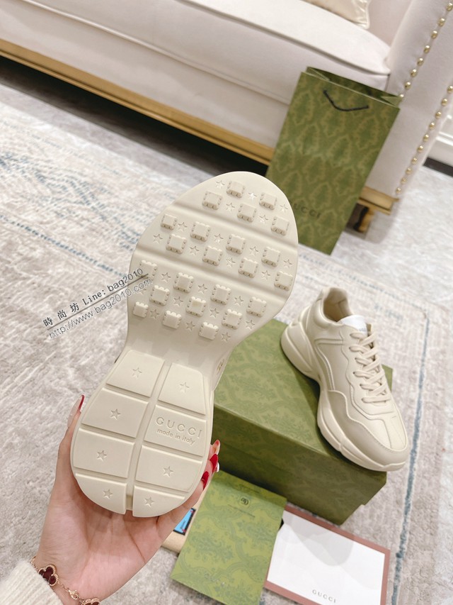 gucci古馳情侶款老爹鞋 市面最高端老爹鞋 gucci男女同款休閒運動鞋 dx3308